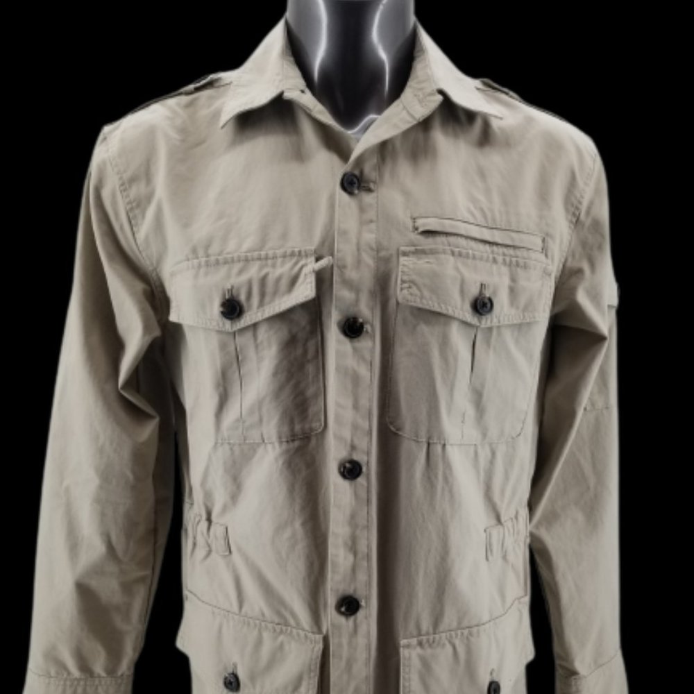 Travel Smith Mens Medium Safari Jacket Tan Pockets Sz Med Tall